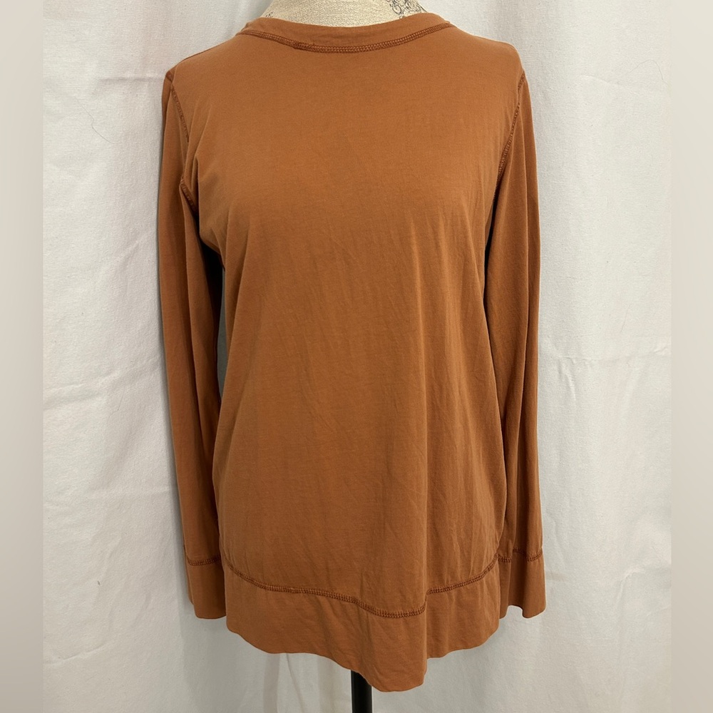 Elegant Burnt Orange Long Sleeve Women's Top
